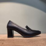 کفش چرم مجلسی پاشنه بلند زنانه مدل F60
